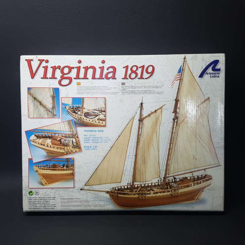 Original Sealed Boxed 1:41 Artesania Latina Virginia 1819 Model (Complete)