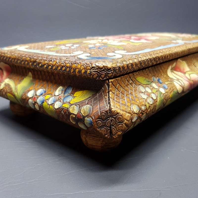 RARE!!! Detailed 1920's Art Nouveau Handcrafted Wood Jewelry Box!!!!