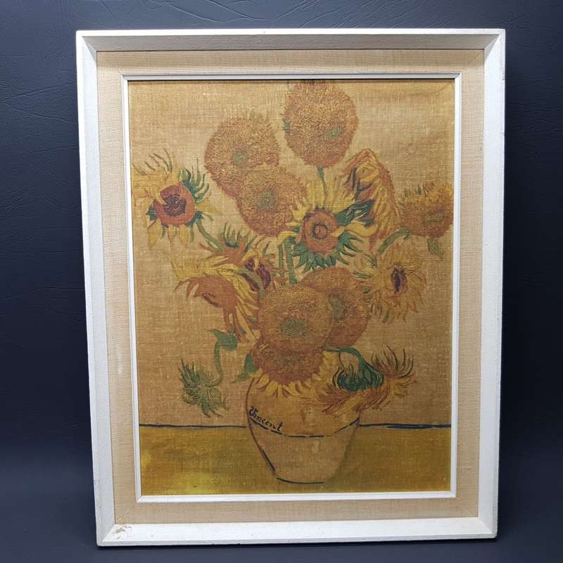 Vintage Print on Cloth Vincent van Gogh Sunflowers (480 x 380)