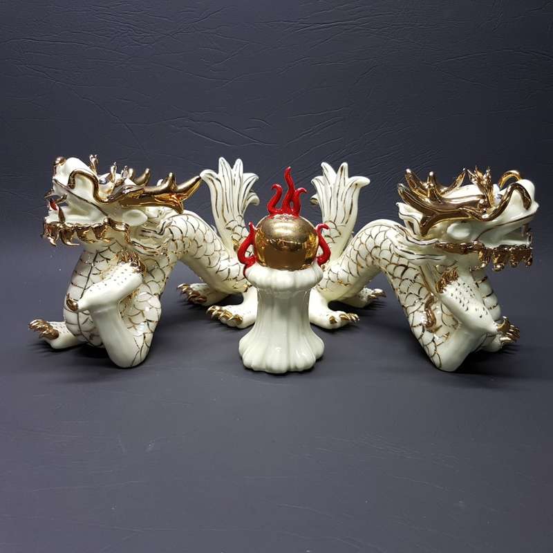 RARE!!! Highly Detailed Fine Glazed Porcelain Chinese Dragons (Bid for Collection)