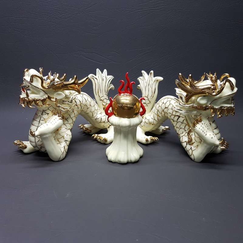 RARE!!! Highly Detailed Fine Glazed Porcelain Chinese Dragons (Bid for Collection)