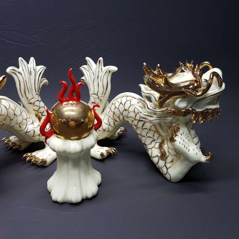 RARE!!! Highly Detailed Fine Glazed Porcelain Chinese Dragons (Bid for Collection)