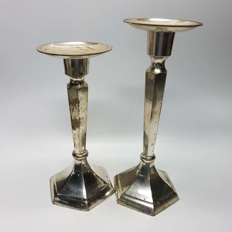 Two Large Silver-plate Candle Stands!!!