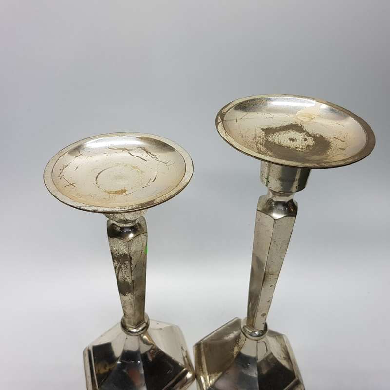 Two Large Silver-plate Candle Stands!!!