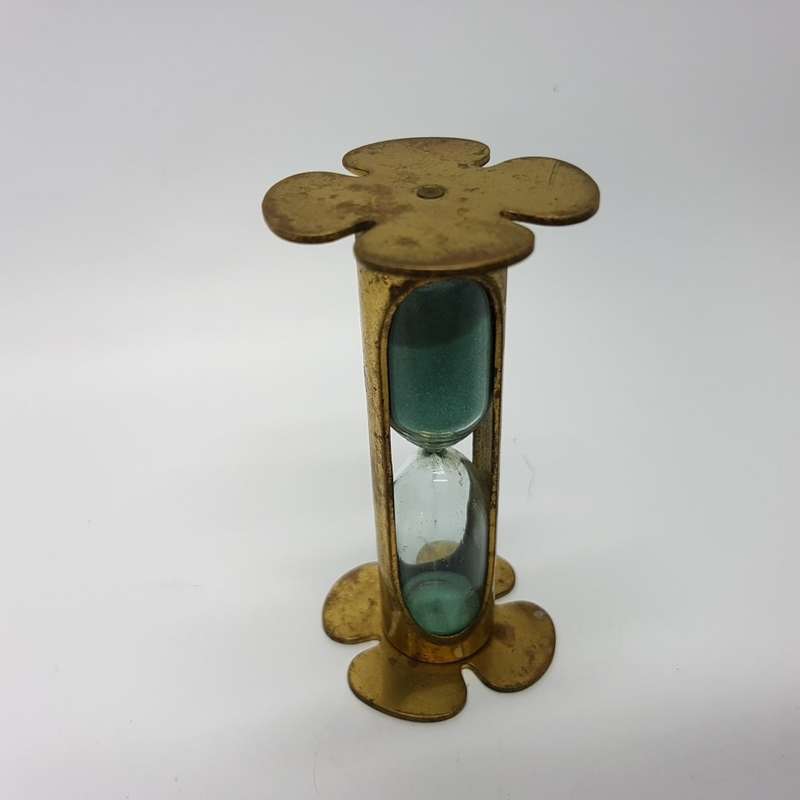 Vintage Brass and Glass Hour Glass (Minute Timer)