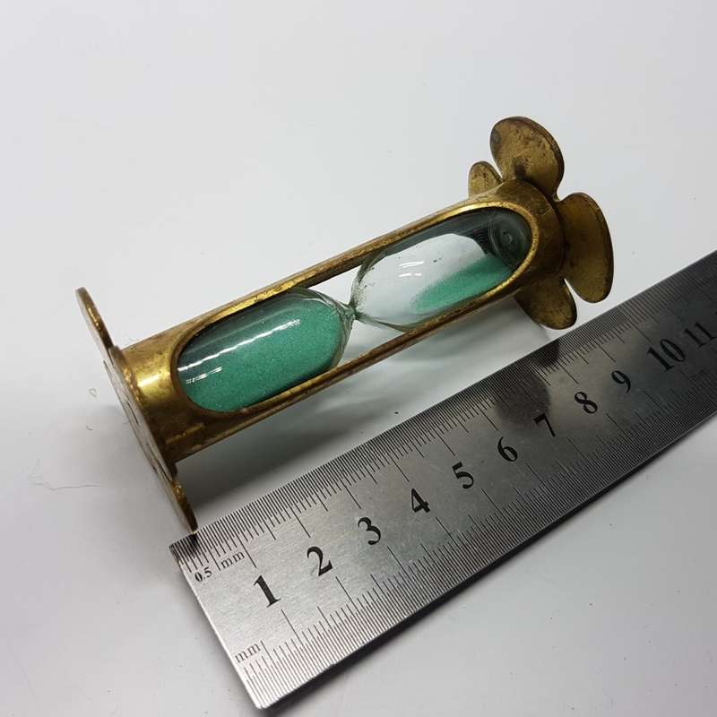 Vintage Brass and Glass Hour Glass (Minute Timer)