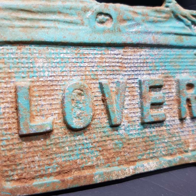 Original Vintage Cast Metal Blue Lover's Lane Double Sided Sign!!!