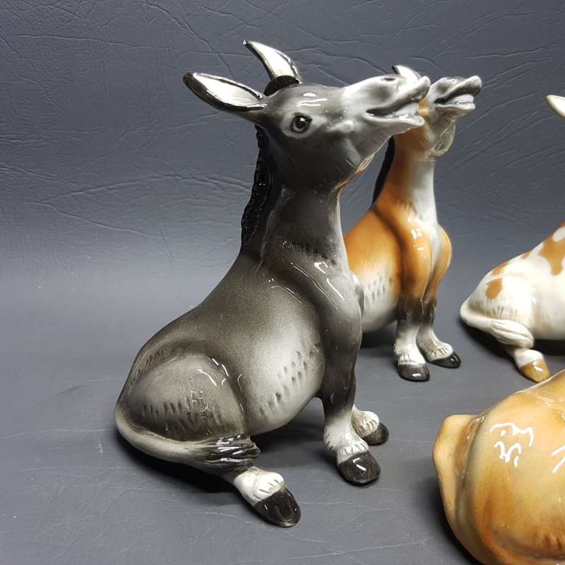Original South African Cheval Glazed Porcelain Smiling Donkey Collection!!! (Bid for all)
