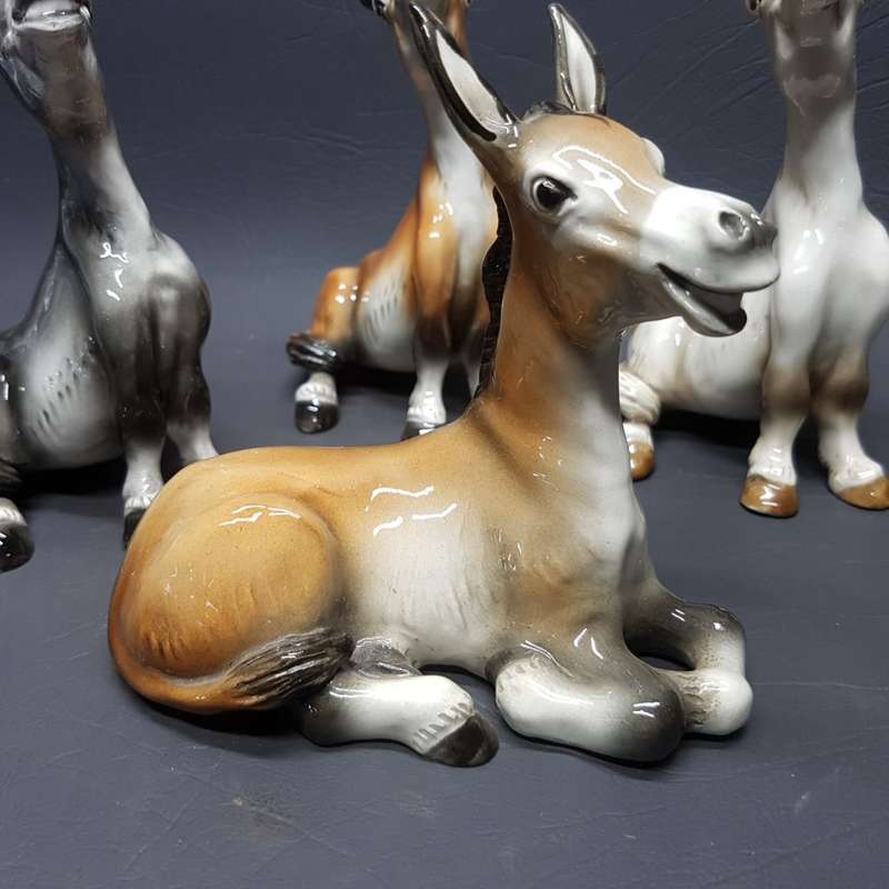 Original South African Cheval Glazed Porcelain Smiling Donkey Collection!!! (Bid for all)