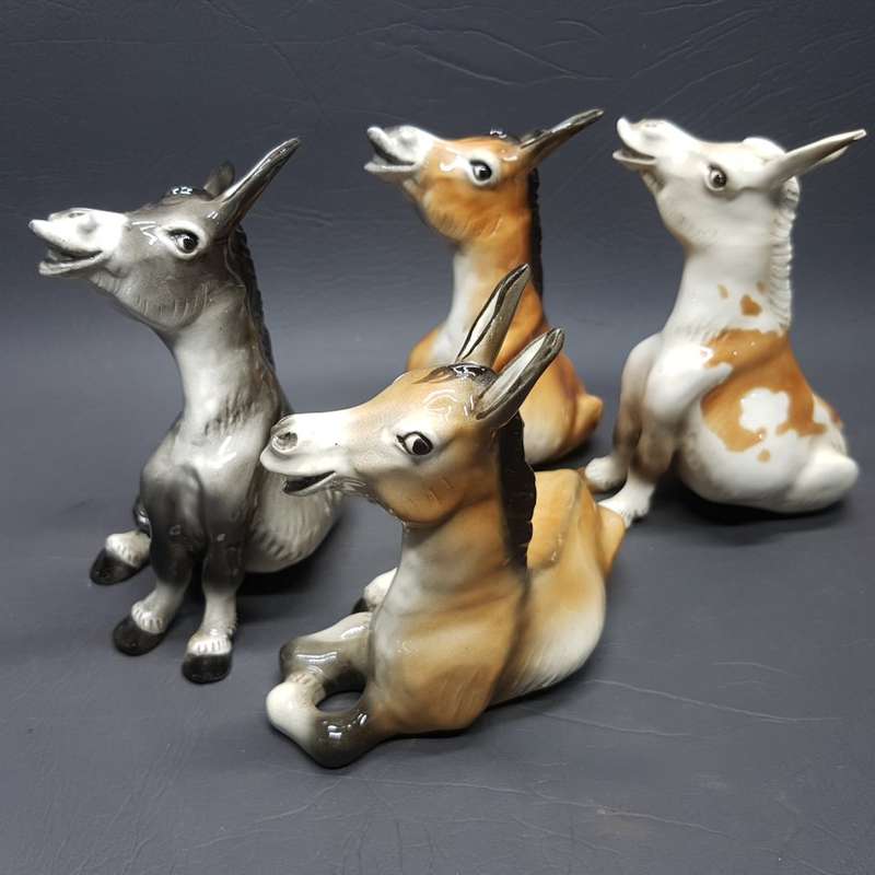 Original South African Cheval Glazed Porcelain Smiling Donkey Collection!!! (Bid for all)