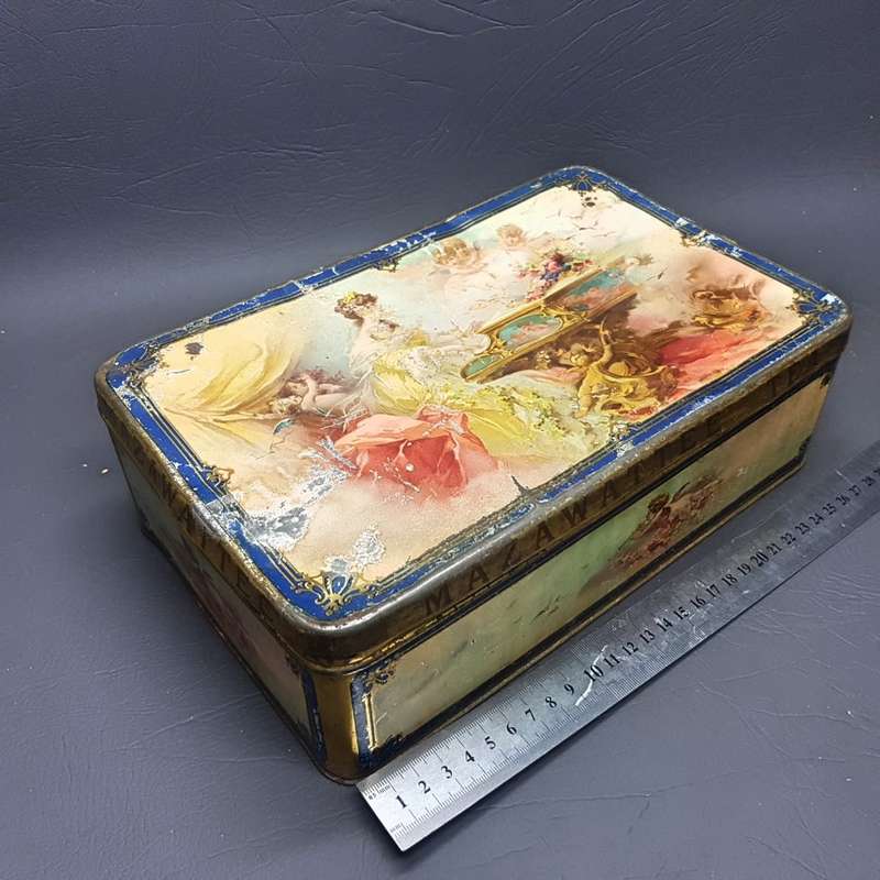 Antique Lithographed Mazawattee Tea Tin With Original Inside Flap!!!