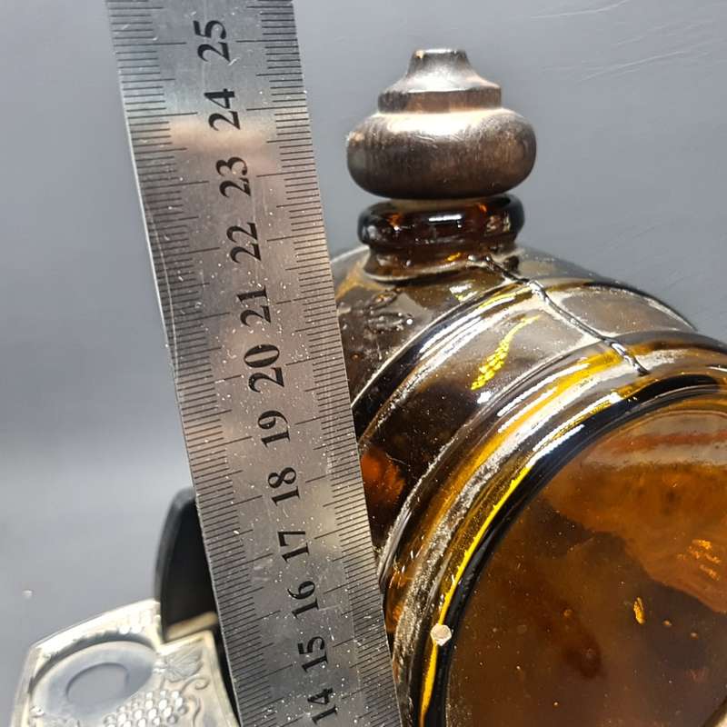 Vintage Glass Wine Barrel Liqueur Decanter on Hard Plastic Stand!!!