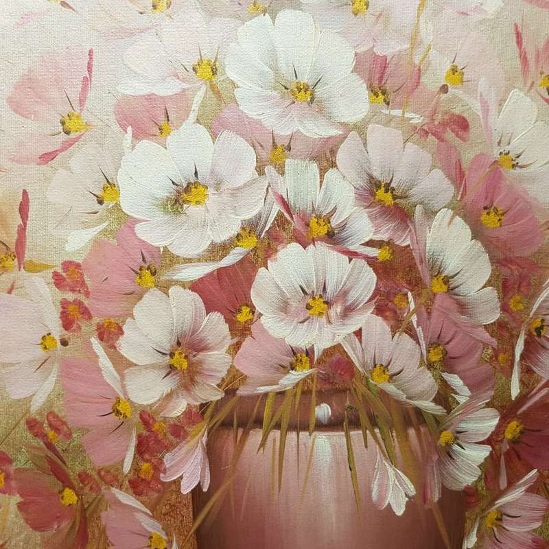 Large Framed Flower Still Life Oil On Board David Forbes - 650mm x 580mm