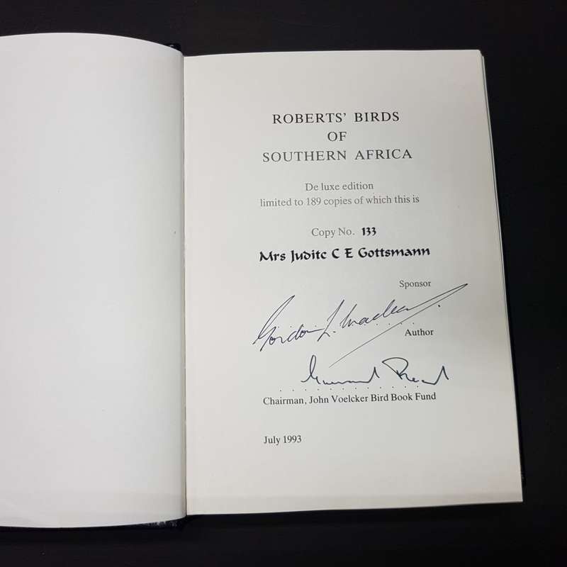 RARE!!! Signed and Numbered Leather Bound Roberts' Birds of South Africa (No.133)