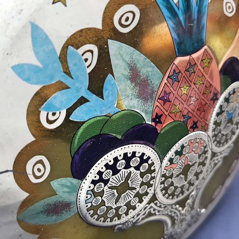 Highly Decorative Vintage Embossed Lithographed Biscuit Tin!!!