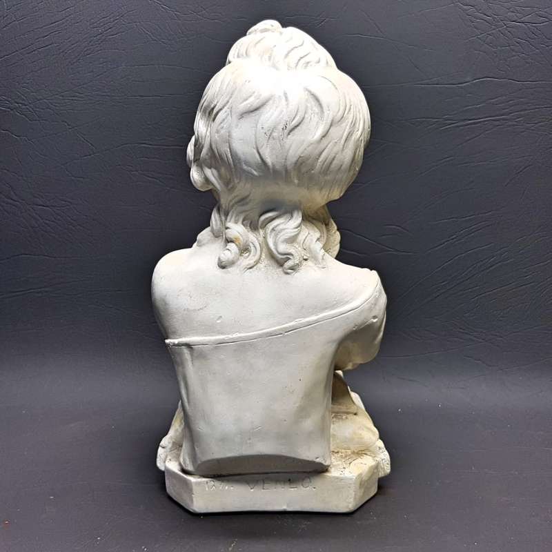 RARE!!! Original Signed Plaster-cast Torso Of Young Girl and Books!!!!