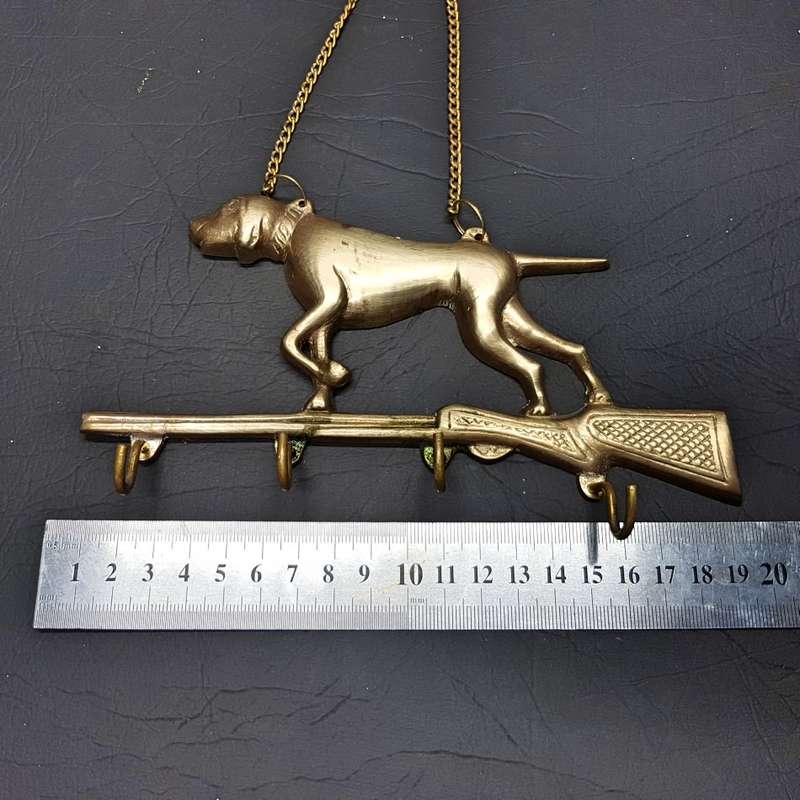 Vintage Cast Brass Hunting Themed Key Hanger!!!