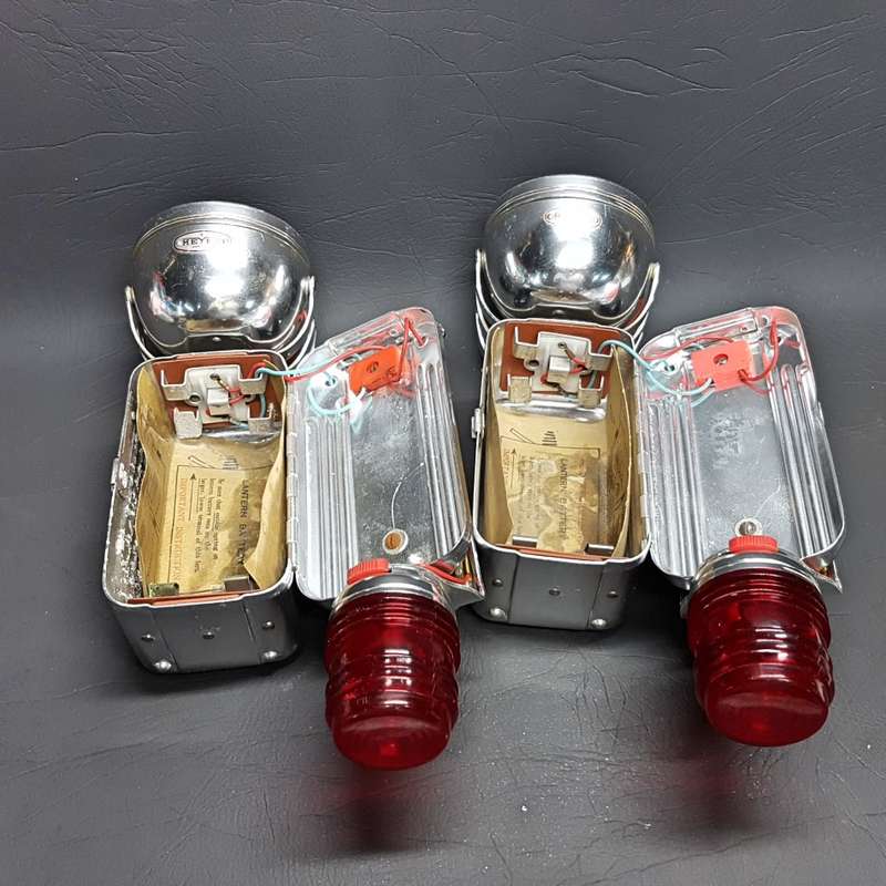 RARE!!! Two Original Chrome 1950's Meyer Trade Mark Signal/Miners Lamps!!! (Bid Per Lamp)