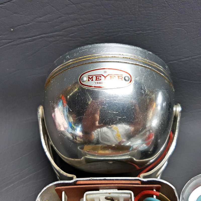 RARE!!! Two Original Chrome 1950's Meyer Trade Mark Signal/Miners Lamps!!! (Bid Per Lamp)