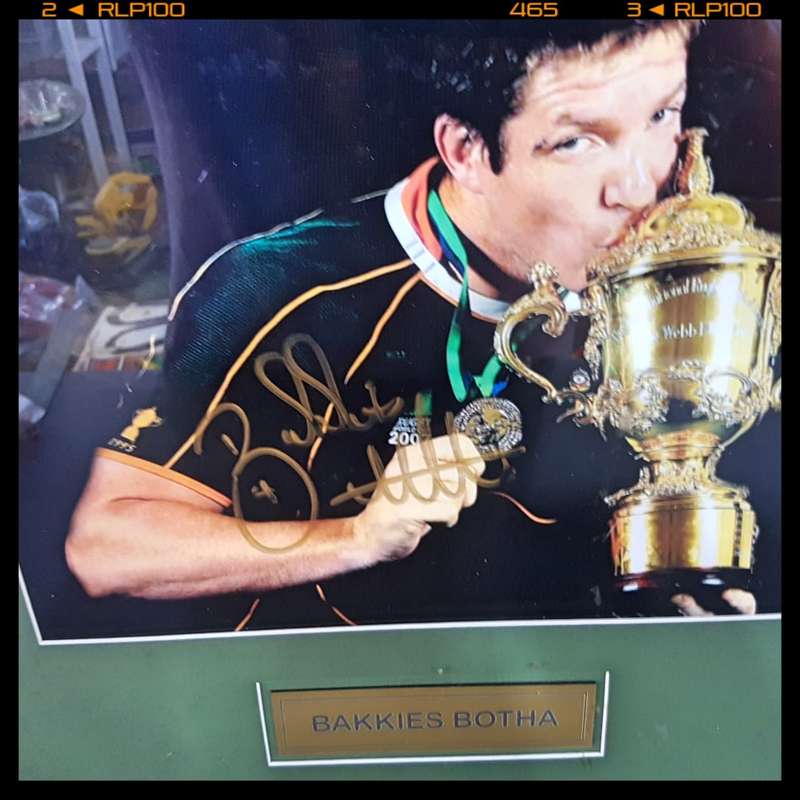 RARE!!! Large Framed and Signed 2007 Rugby World Cup Photos of Bakkies Botha and Victor Matfield