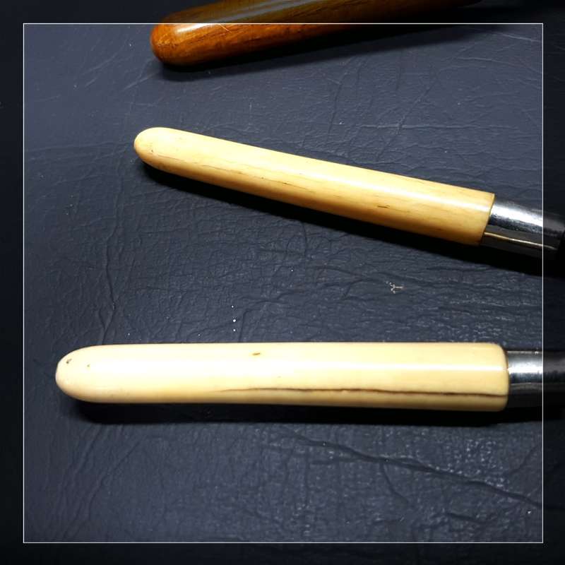 RARE!!! Three Antique Metal, Wood and Bone Hair Curling Tongs!!!