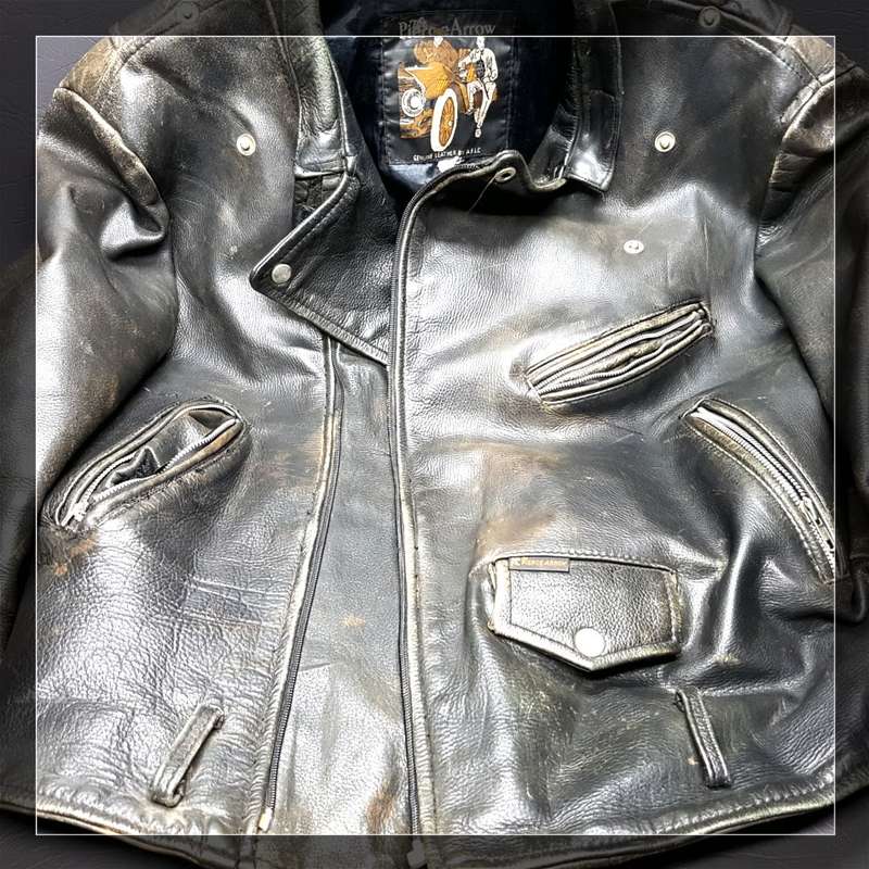 RARE!! Original Genuine Leather Vintage Pierce Arrow Biker Jacket (Size XXL)