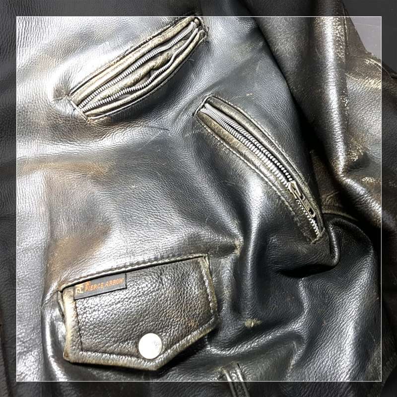 RARE!! Original Genuine Leather Vintage Pierce Arrow Biker Jacket (Size XXL)
