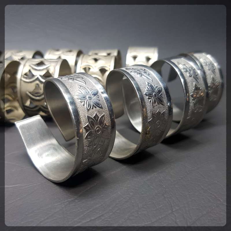 Large Highly Decorative Silver-plate Napkin Ring Collection (Bid for all)