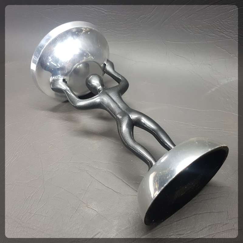 Large Silver Metal Man Holding Candle Stand!!!
