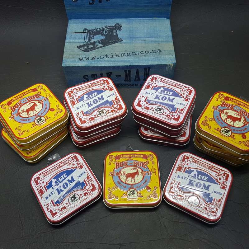 ORIGINAL Boxed Stik-MAN Condom Display Stand With original Tins...(diplay Only)