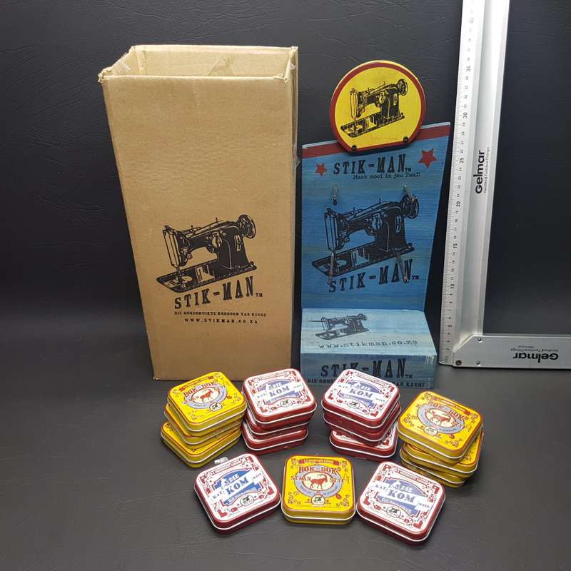 ORIGINAL Boxed Stik-MAN Condom Display Stand With original Tins...(diplay Only)