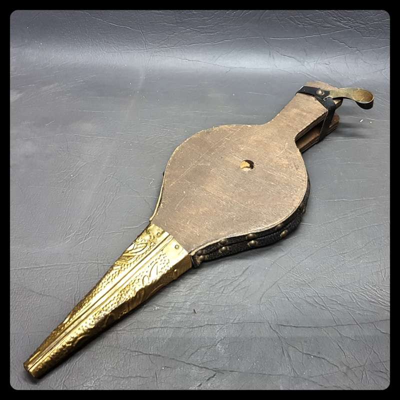 Decorative Dutch Brass and Wood Bellows (Working)