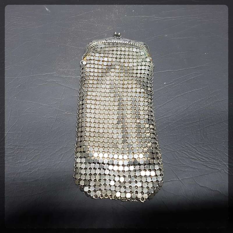 RARE!!!Antique Silver (No Markings) Small Handbag or Glass Case!!!