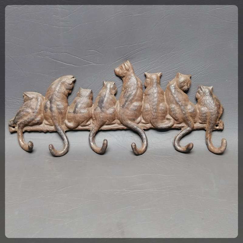 Original Wall Mount Cast Iron Cats Tail Clothing Hooks!!!