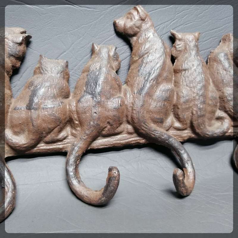 Original Wall Mount Cast Iron Cats Tail Clothing Hooks!!!