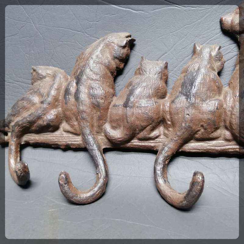 Original Wall Mount Cast Iron Cats Tail Clothing Hooks!!!