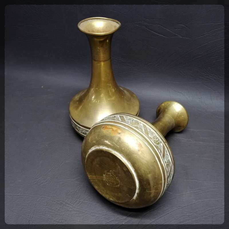 Two Original Vintage Dutch Daalderop Brass Flower Vases!!! (Bid for Both)