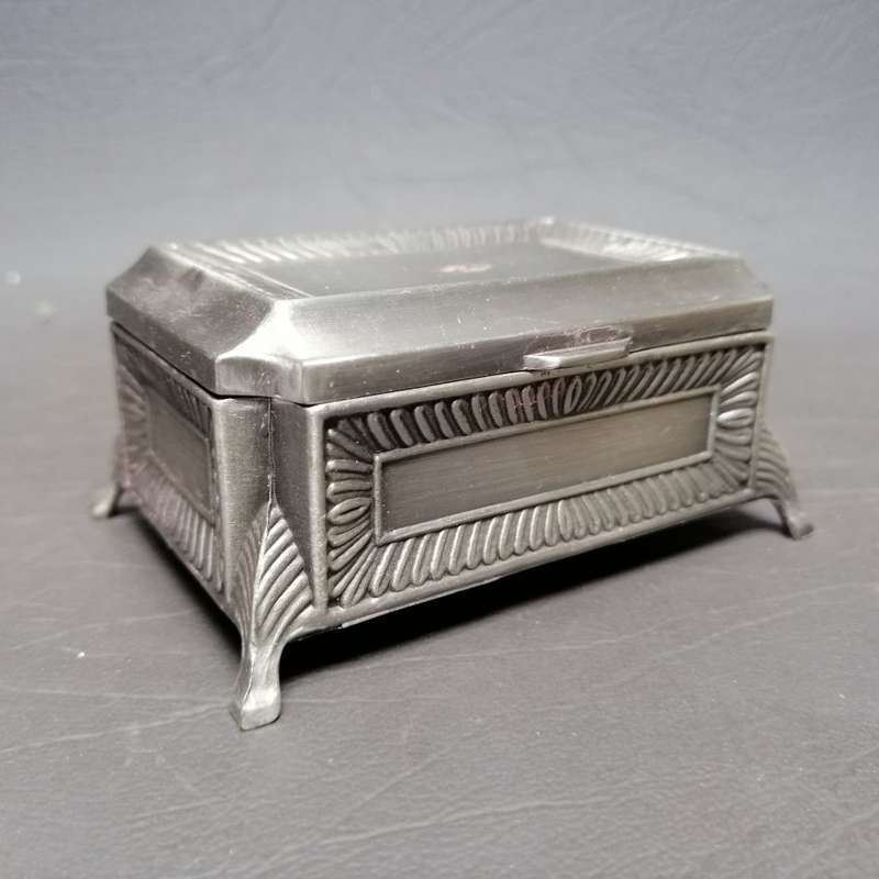 Small Silver Metal Decorative Jewelry Box!!!