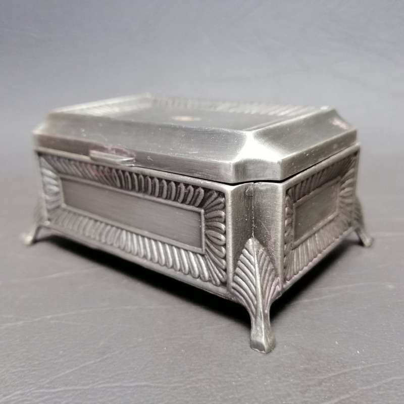 Small Silver Metal Decorative Jewelry Box!!!