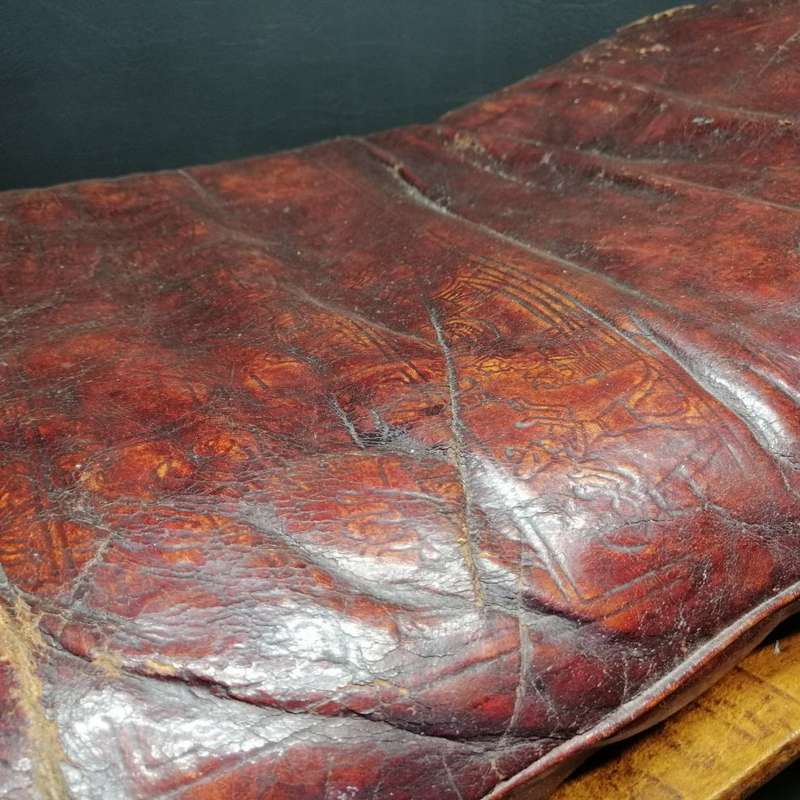 RARE!!! Antique Egyptian Wood and Leather With Brass Trim Camel Saddle Chair!!!