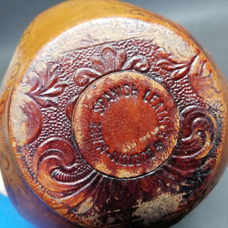 RARE!!! Vintage Highly Decorative Detailed Hand Crafted Spanish Leather Covered Bottle!!!