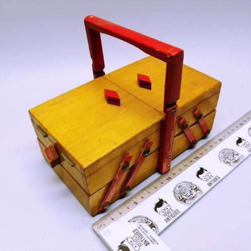 RARE!!! Vintage Miniature Fold Out Needlework Box!!!
