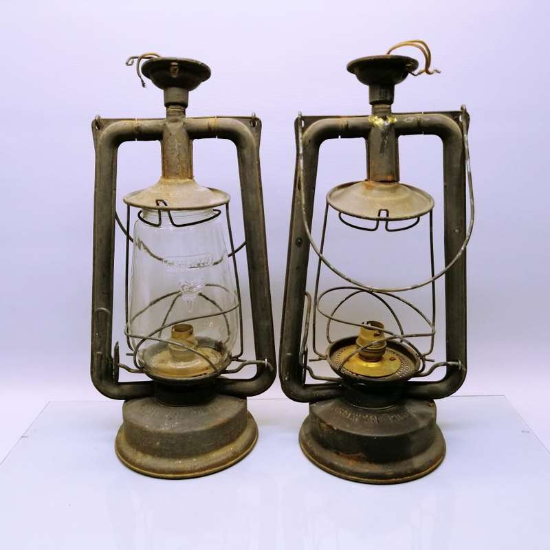 RARE!!! Two South African Original Chalwyn Pilot Lanterns (One No Glass, Converted to Electric)