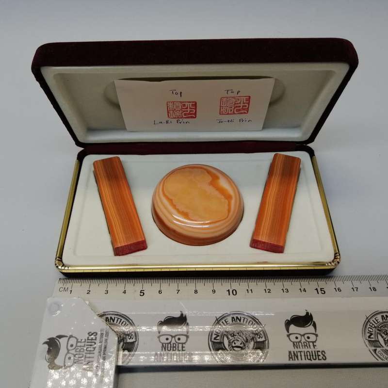 Original Stone in Velvet Box Chinese Signature Stamps!!!