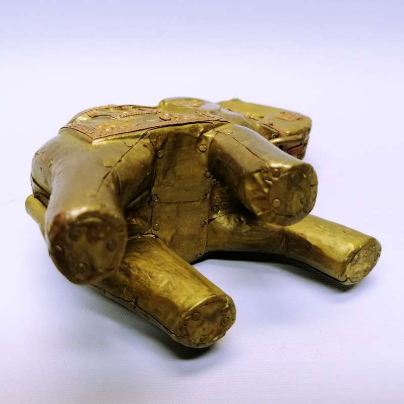 Original Hand Crafted Vintage Brass and Copper Metal Covered Oriental Elephant!!!