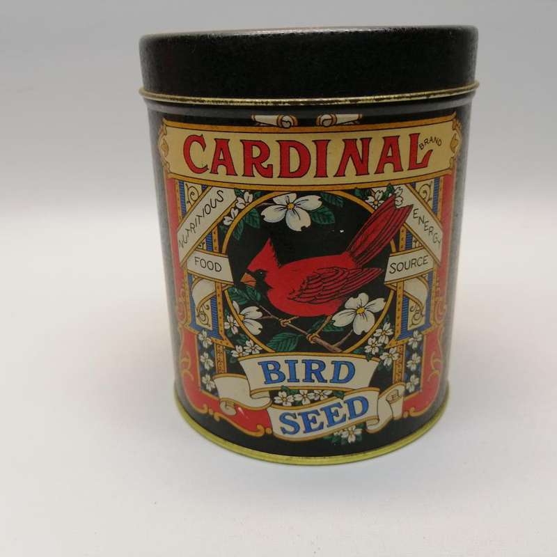 Original Vintage Lithographed Cardinal Bird Seed Tin!!!