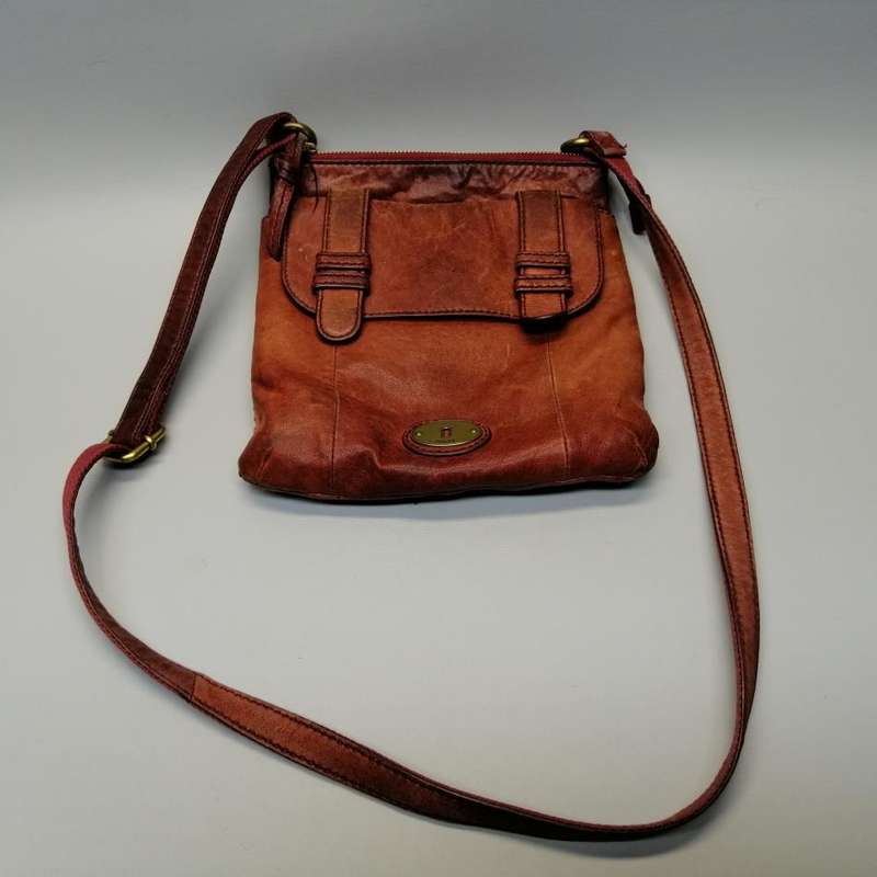 Original Fossil Brown Leather Shoulder Bag!!!