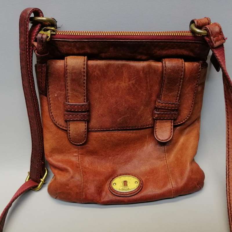 Original Fossil Brown Leather Shoulder Bag!!!
