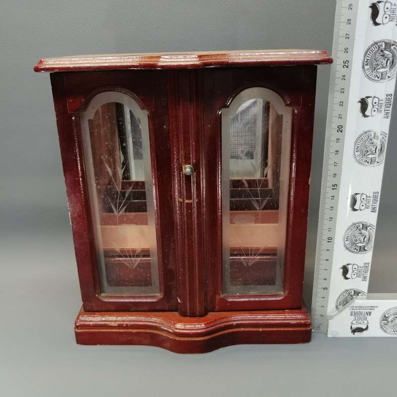 Original Wood and Glass Jewelry Case With Drawer!!!