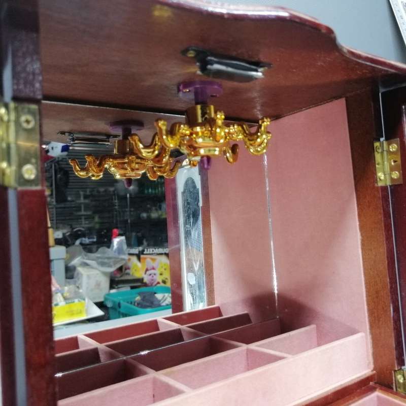 Original Wood and Glass Jewelry Case With Drawer!!!